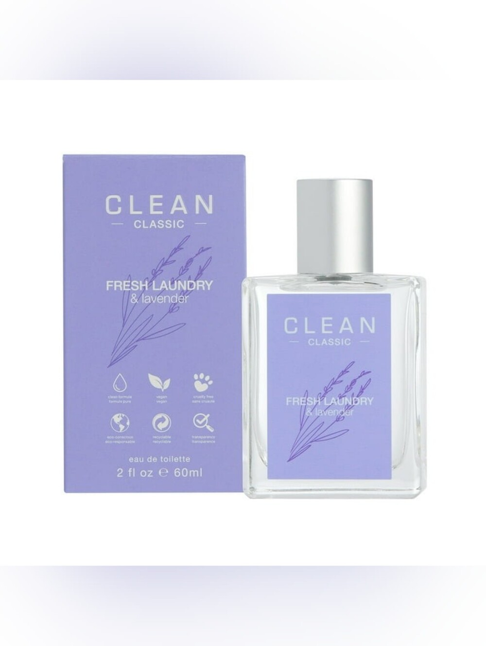 Clean Classic FRESH LAUNDRY & LAVENDER Eau de Toilette Spray 2.0 oz. SEALED